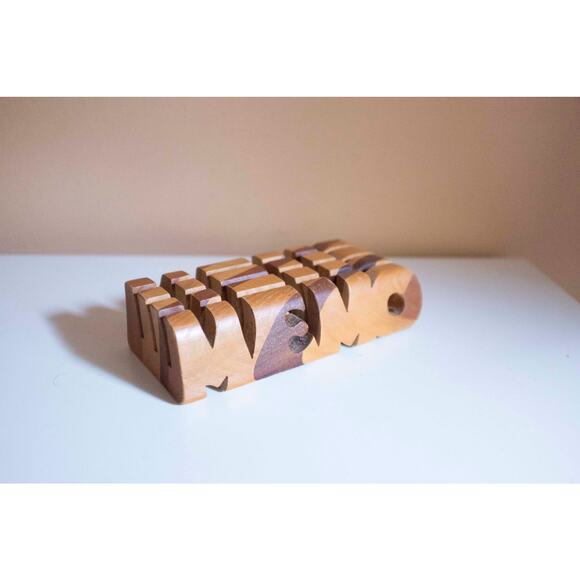 Vintage Wooden Memo Holder, Whimsical Desk Accessory - Picture 3 of 12